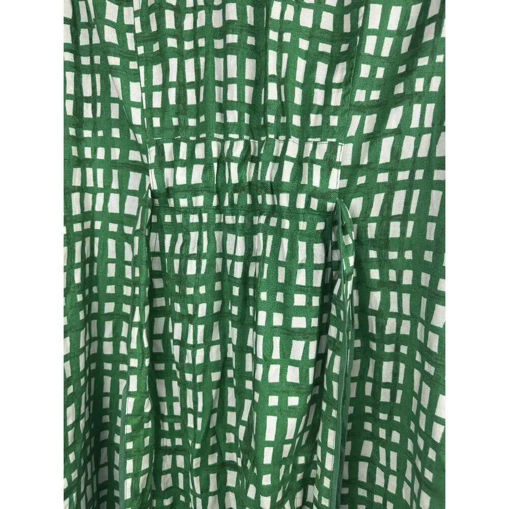 CABI Circuit Jacket Linen Blend Kelly Green & White Belted Size Large Style 6025 - Picture 13 of 16